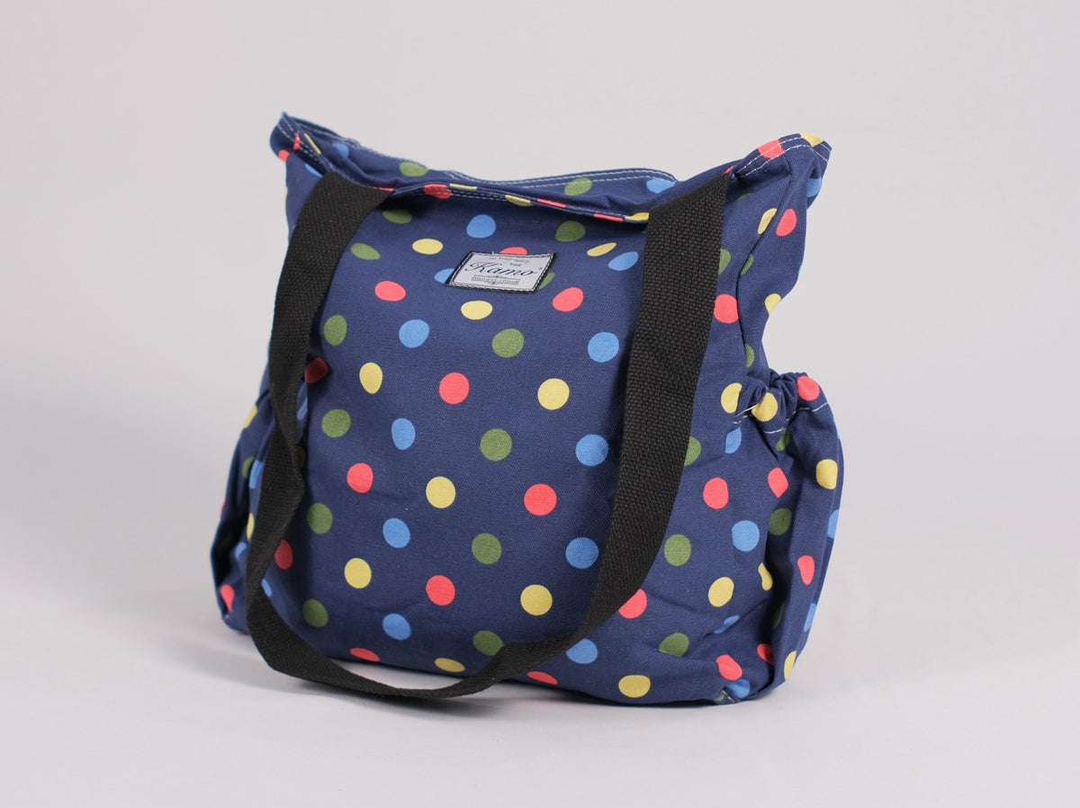 Navy Polka-dot Tote Bag