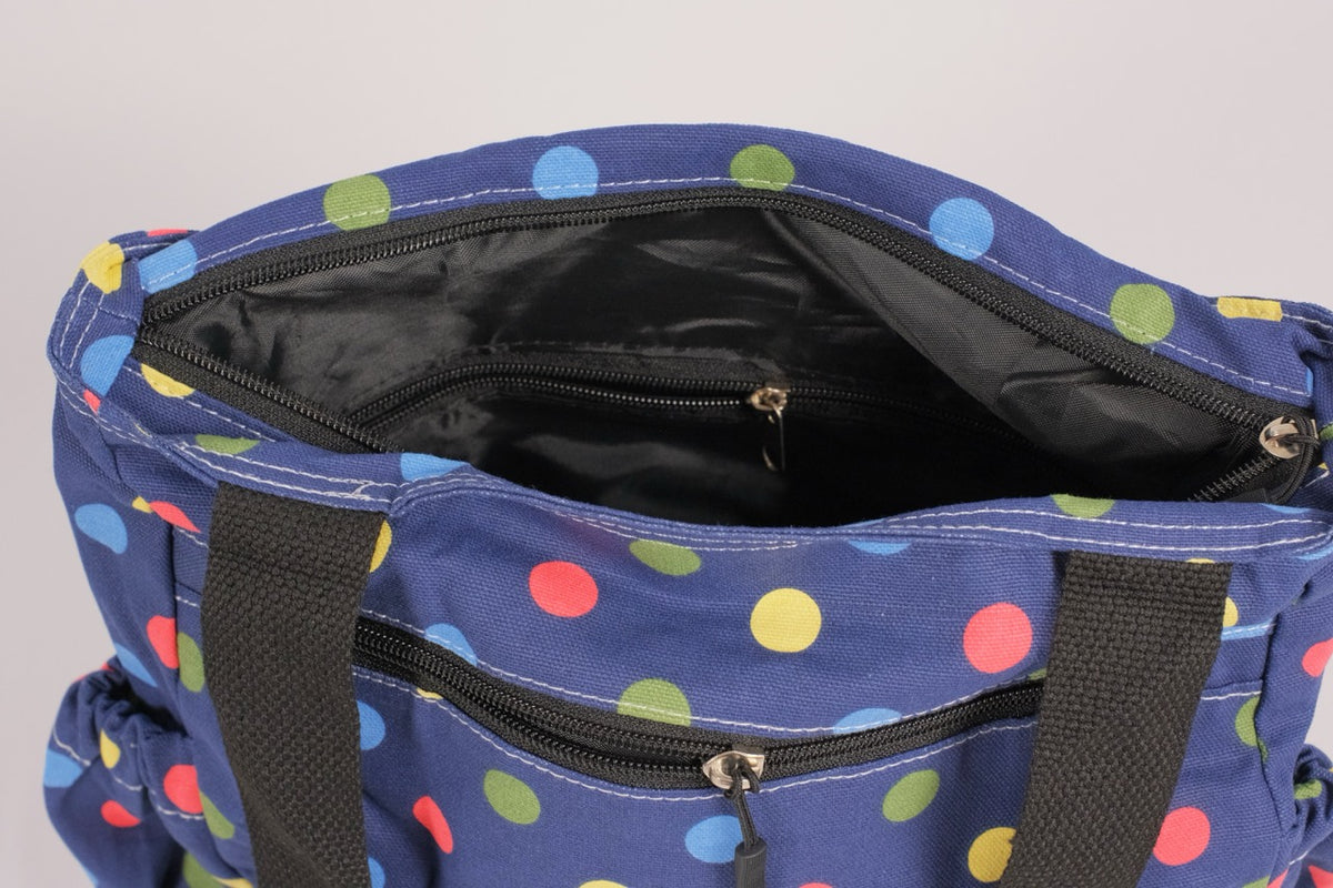 Navy Polka-dot Tote Bag